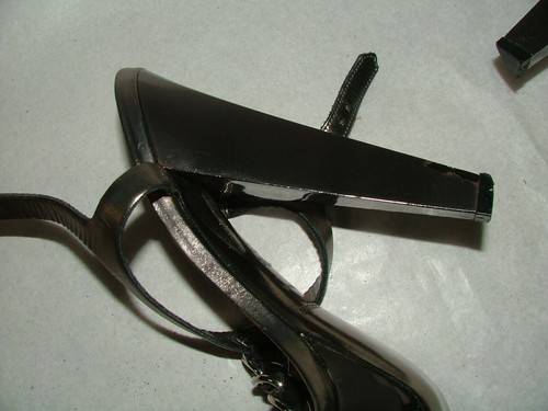 WOMENS BURBERRY OPEN TOE SANDALS HEEL SIZE 6 1/2 B GRAY LEATHER SOLID #365 - Picture 6 of 8