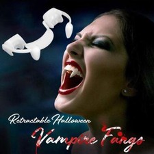 Halloween Scary Party Cosplay Vampire Fangs Retractable Teeth Dress Costume US