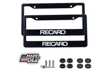 2X JDM Universal Recaro Plastic Racing License Plate Frame Tag Cover Holder