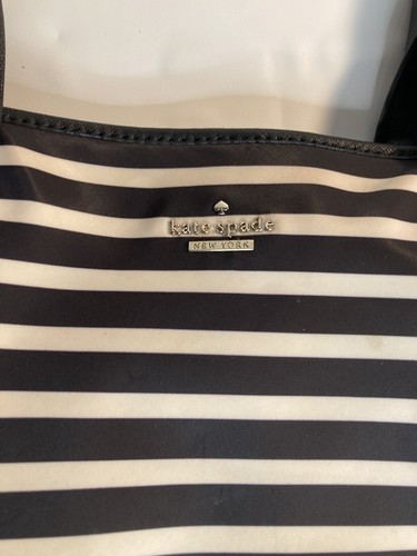 Kate Spade New York Black White Striped Tote Bag - Picture 2 of 9