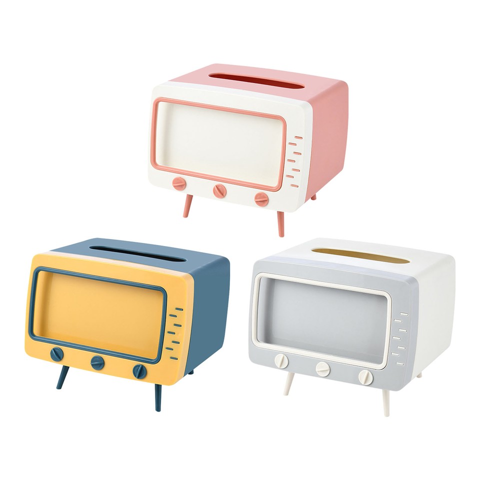 Innovative Retro TV Tissue Box Holder for Bathroom Kitchen Office Table