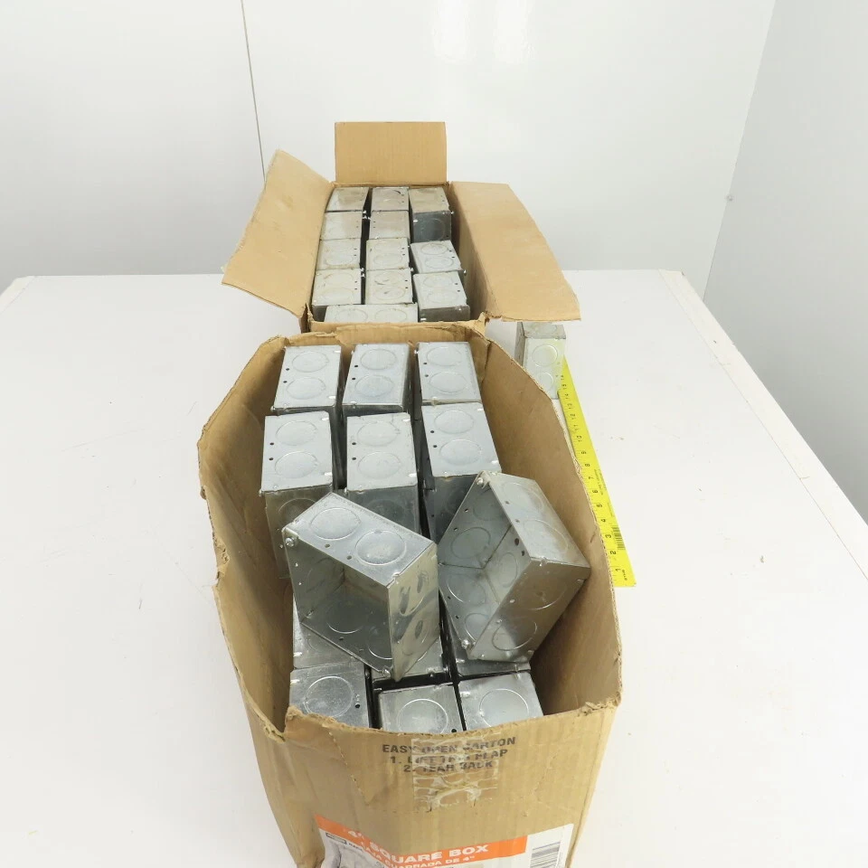 Raco 4" Square Galvanized Metal Electrical Box 2-1/8" Deep Lot Of 42 - Image 4 of 4