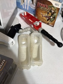 Nintendo Wii Lot RVL-001 Wii Console (untested) Shooter Guns 17 Games And MORE!