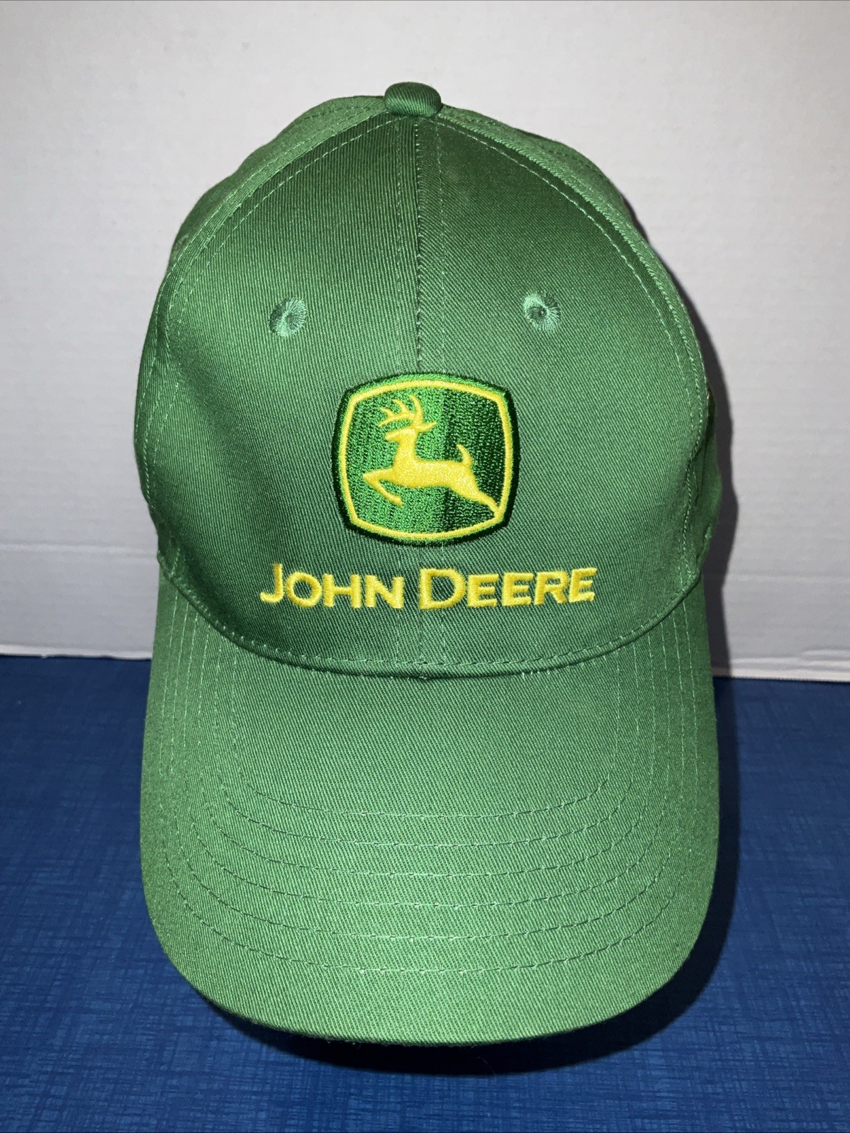 John Deere Logo Patch Snapback Hat Cap Green Yell… - image 1