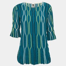 M Missoni Sea Green Wave Pattern Knit TShirt L