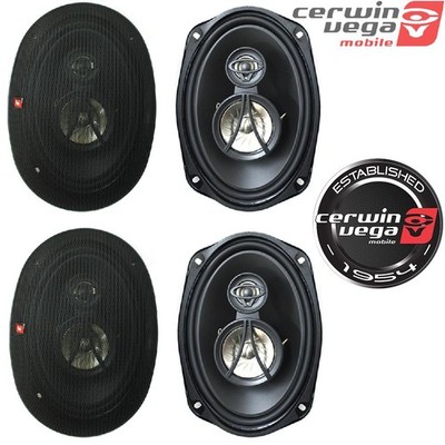4x Cerwin-Vega XED693 6x9'' 350W Max 3-Way Power Handling Coaxial Speakers