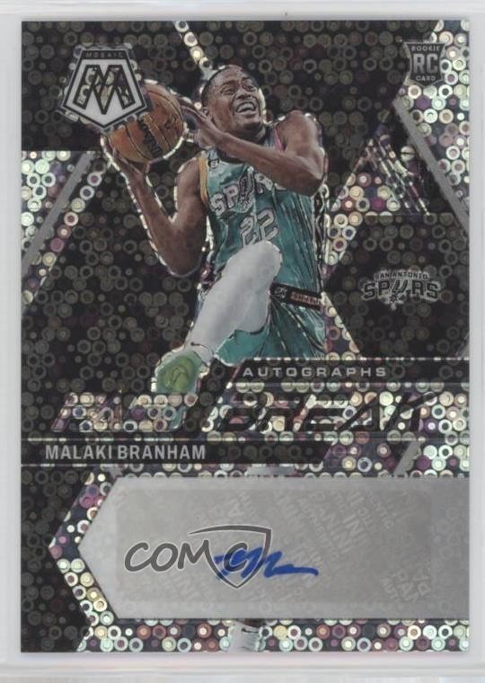 2022-23 Panini Mosaic Fast Break Malaki Branham #FB-BRA Rookie Auto RC 14t3