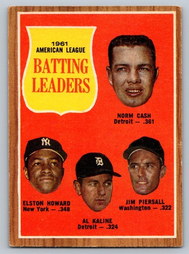 1961 American League Batting Leaders #51 1962 Topps card