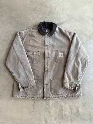 #ad Carhartt 90’s Vintage Blanket Lined Chore Button Up Faded Brown amp; Grey Jacket $60.00