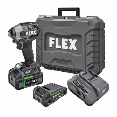 Flex FX1371A-2B 24V 1/4'' Quick Eject Hex Impact Driver with Multi-Mode Kit