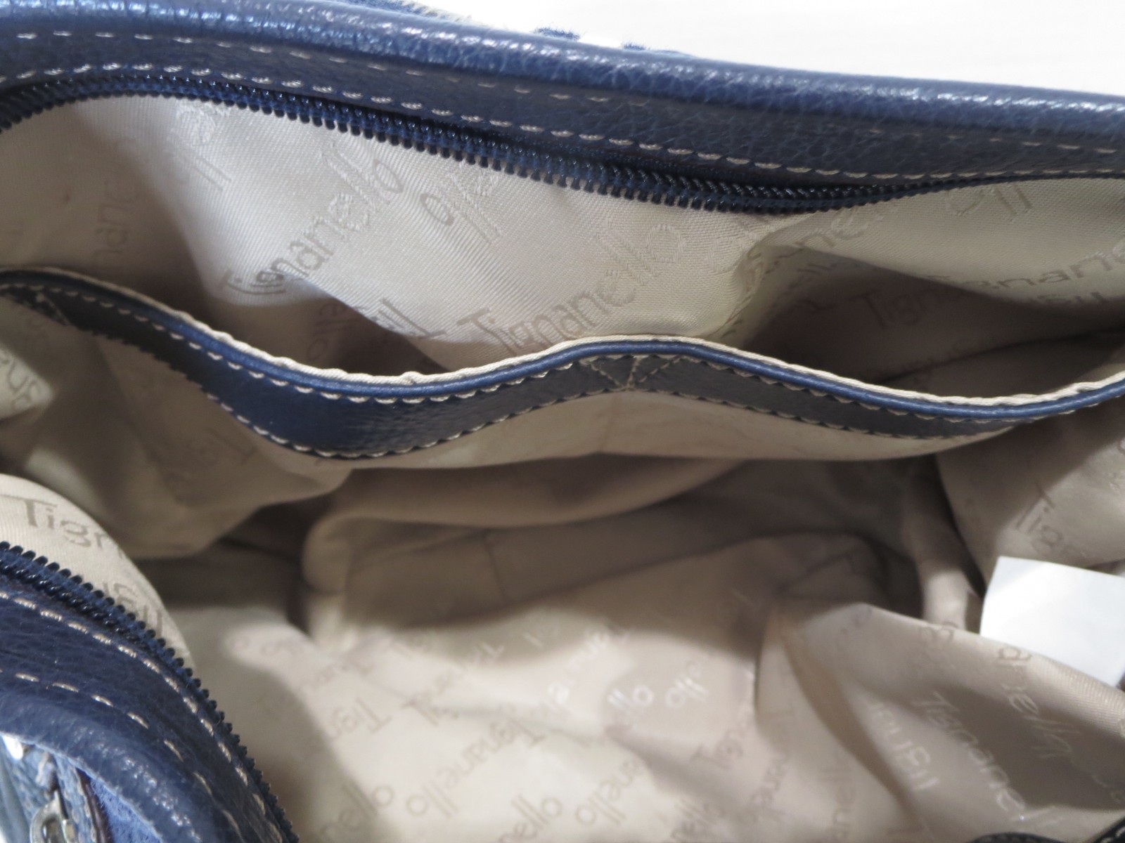 Tignanello Boho Blue Leather Patchwork Handbag Wo… - image 6