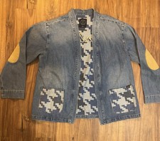 Gap Dapp Denim Blazer Womens Size Medium Good Condition Missing Belt