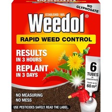Weedol Rapid Weed Control 6 Tube Concentrate Kills Weeds Fast on Paths Patios