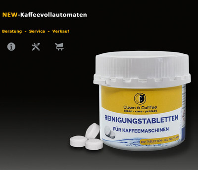 100x Kaffeemaschinen Reiniger Tabs für die Reinigungsprogramme Kaffeevollautomat