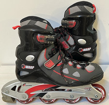 WARP Inline Skates Roller Blades Red Youth 8 ABEC 3 Precision Speed Bearings VGC