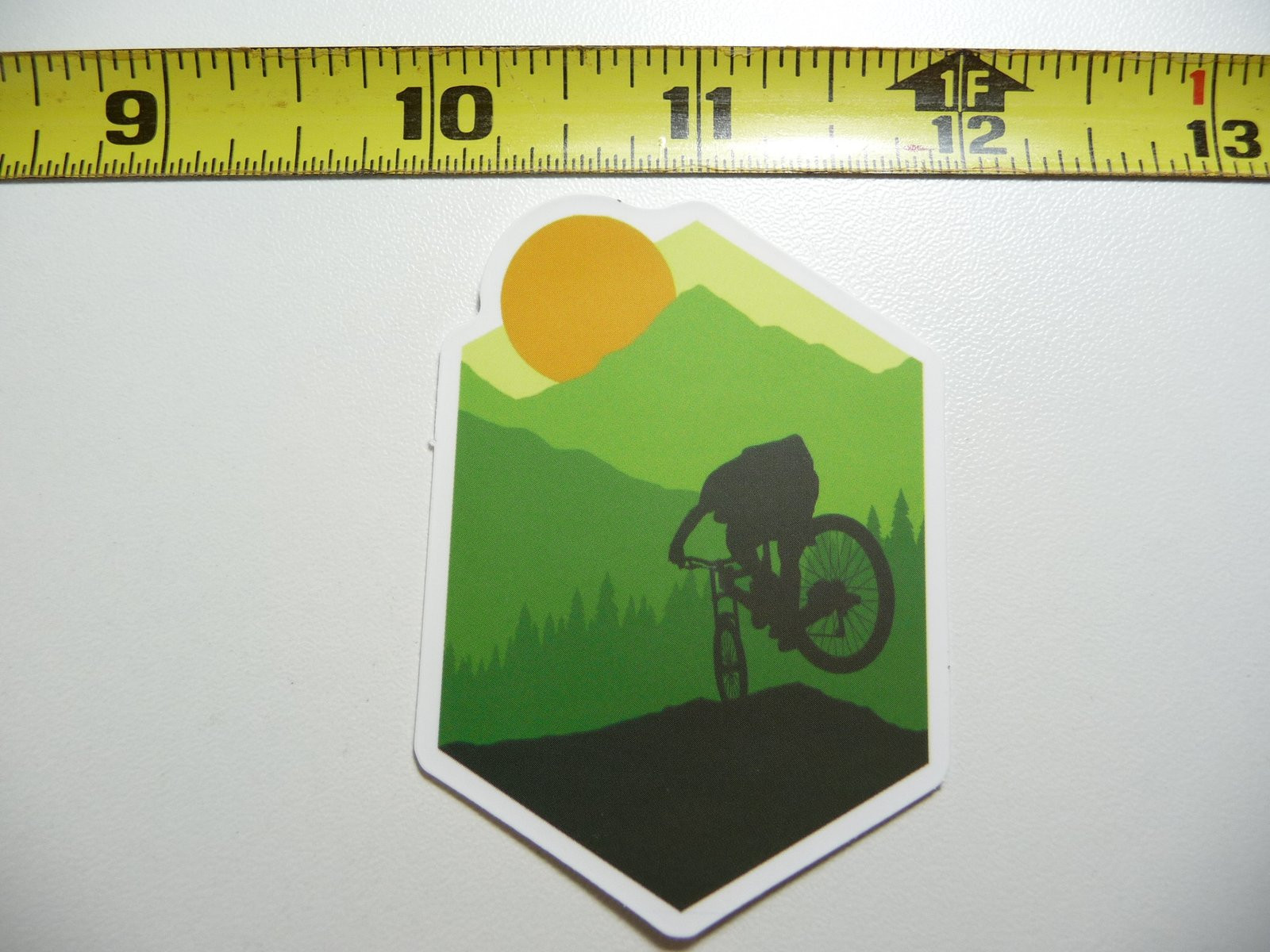 MTB Mountain Bike Sunset Peak Rider Decal Sticker for Cycling Enthusiasts