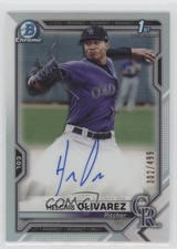 2021 Bowman Chrome Prospect Refractor 302/499 Helcris Olivarez #CPA-HO Auto ni4