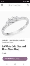 9ct white gold beaverbrooks diamond ring