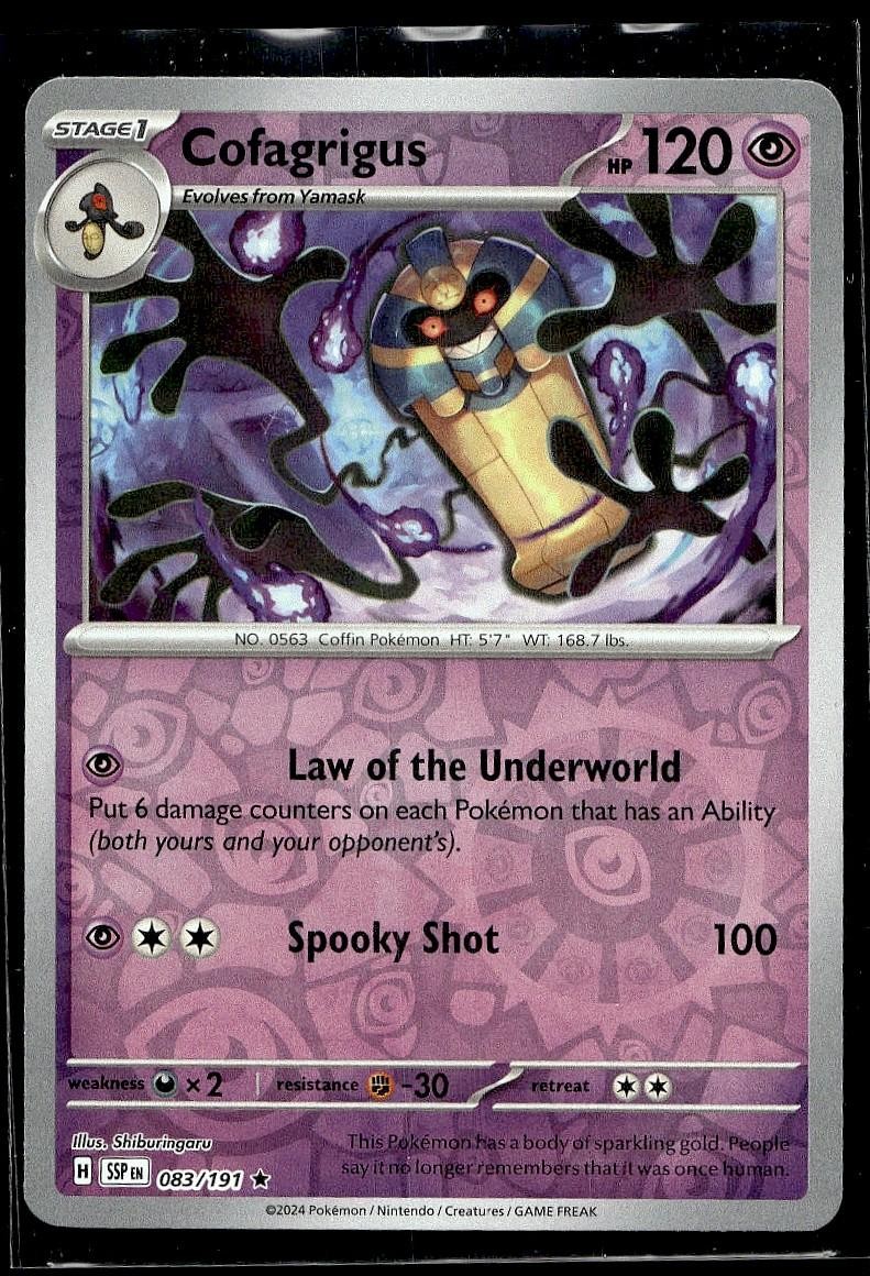 Cofagrigus 083/191 Rare Surging Sparks Pokemon Reverse Holo Lightly Played