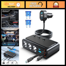 9-in-1 Cigarette Lighter Splitter Pd36w Dual Usb Fast Car Charger Retractable 9-in-1 Cigarette Lighter Splitter Pd36w Dual Usb Fast Car Charger Retractable