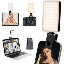 Selfie Light for Phone Clip On 2000mAh with 80 LEDs  5 Colors, Phone Light f...