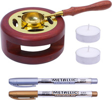 Wax Seal Warmer Kit, Sealing Wax Furnace Tool with 2pcs Wax Seal Pens  Wax S...