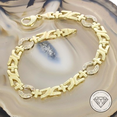 Wert 4.100,- Funkelndes Diamant Armband 585 / 14 Kt Gold 18,5 cm xxyy