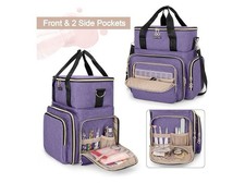 Bafaso Purple Cosmetics Case with Compartments and Removable Insert