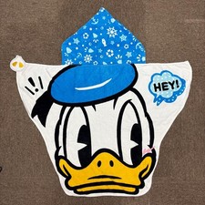 Disney Resort Donald Poncho Towel 69x96cm with Hood, Water-Resistant, Privacy Sh