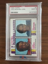 1973 Topps #1 Larry Brown / O.J. Simpson Rushing League Leaders LL PSA 9 MINT