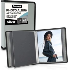 Dunwell Photo Album 8x10 (Silver) with Black 8x10" w/ BLK Paper, Silver 