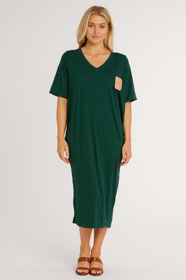 Isabel Maternity by Ingrid & Isabel Size XL Dark Green T-Shirt Dress | eBay