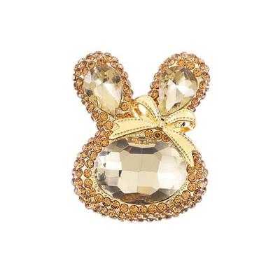 Rhinestones Rabbit Brooch Pins Fashionable Bunny Pin Graduation Easter Holi - 01