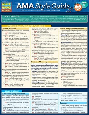AMA Style Guide (Quick Study Academic) Sheahan, Kyra cards Very Good