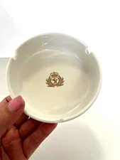 Steelite International white & gold Ceramic Ashtray/Made in England/retro decor