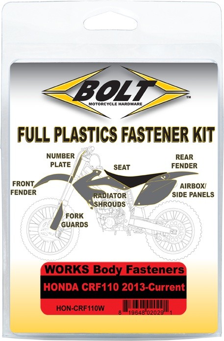 Bolt Full Body Work Fastener/Bolt Kit #HON-CRF110W for Honda CRF110F 2013-2022