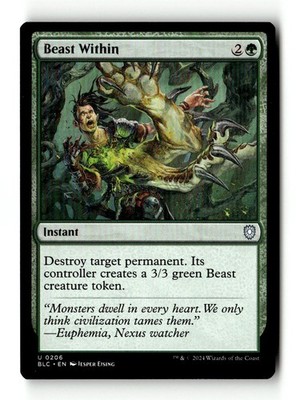 Beast Within 206 Uncommon Commander: Bloomburrow Magic: The Gathering Near Mint