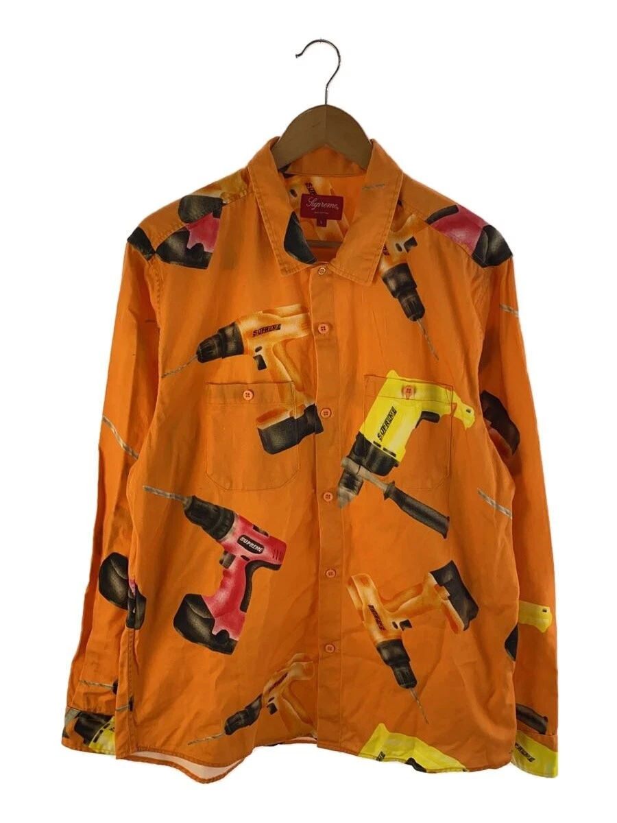 Supreme 18Ss/chemise de travail percées/chemise à manches longues/L//orn/motif over all over/