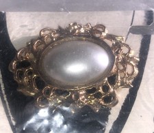 Vintage Shoe Clips Gold Tone With Faux Pearl Center On Original Card NOS