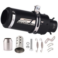 Slip-on 51mm 2 inch Universal Motorcycle Exhaust Muffler Pipe Tail Tips Black