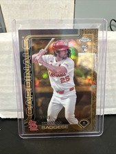 2025 Topps Gilded Collection Thomas Saggese RC Rookie Black Gold Refractor /99