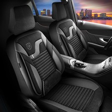 Sitzbezüge passend für Mercedes CLA-Klasse in Alcantara Schwarz-Grau mit Tasche