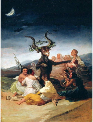 Wee Blue Coo Painting Fantasy Landscape Goya Witches Sabbath Art Print Poster Wa