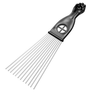 2 Pcs Metal Needle Hair Pick Comb Fan Shaped Styling Detangle Slick Comb