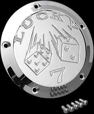 Joker Billet Derby Cover Lucky 7 Chrome w Mount Road King Classic 99-15