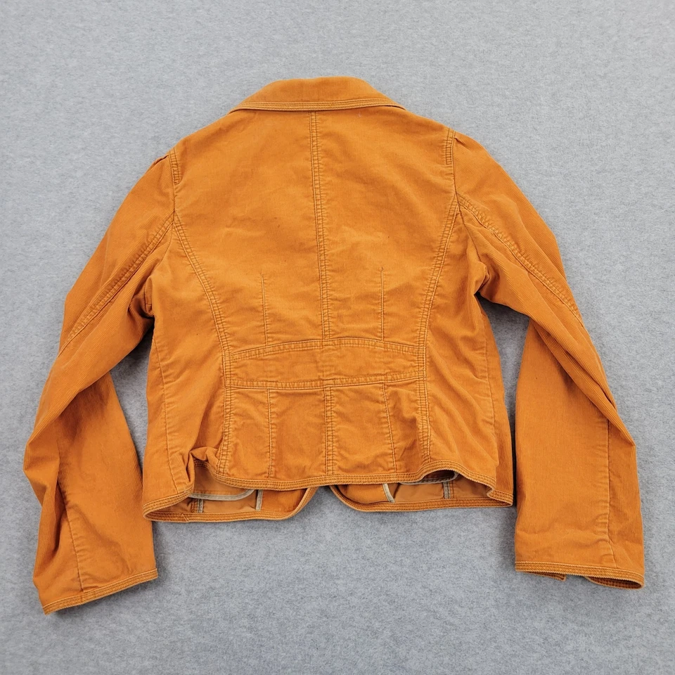 Blazer Ann Taylor Loft Mujer 14 Naranja Pana Bolsillos Botón Manga Larga Foto 2 de 4