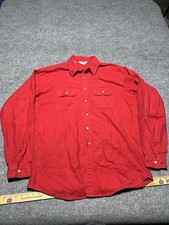 Vtg 80s Five Brother Chamois Shirt Mens XLT Red Heavy Flannel Long Sleeve USA