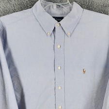 Ralph Lauren Shirt Mens 18-35 2XL Blue Oxford Yarmouth Big  Tall 90s Vintage