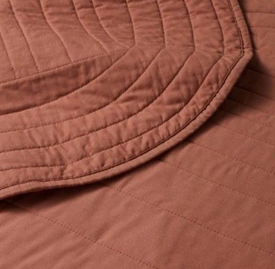 Twin/Twin XL Scalloped Edge Quilt – Light Terracotta – Brand New - Image 2 of 4