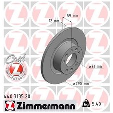 Zimmermann Bremsscheiben + Beläge hinten 9683993280 | 878413